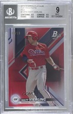 2019 Bowman Platinum Red Foil 9/10 Matt Vierling #TOP-80 BGS 9 MINT g6p