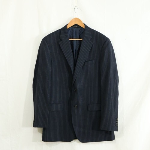 Samuelsohn Navy Pinstripe Wool Suit 2-Piece | 44L Blazer 36x30 Pants | Canada - Picture 3 of 16