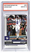 Jaxson Dart Panini Instant NFL RC Rookie #210 Giants Graded Gem Mint 10