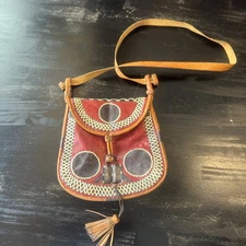 Gorgeous MALI Dogon Baba Berthe Leather Culture Bag-Hand Made In W. Africa-NWOT