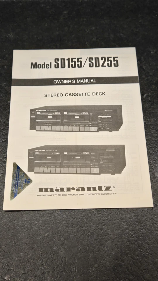 Genuine Marantz Owners Manual SD155 Cassette Deck + Warranty Sheets + MORE - Image 2 of 4