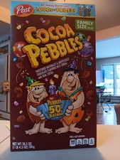 2021 Post Cocoa Pebbles Cereal. FAMILY SIZE 20.5OZ. UNOPENED