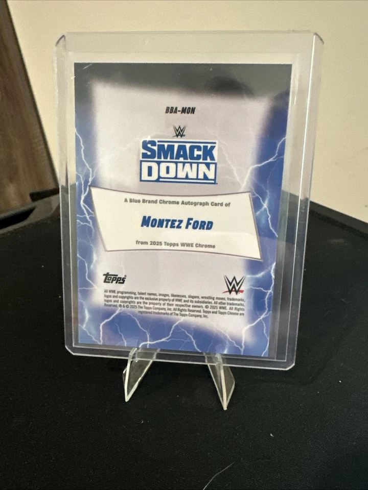 2025 Topps Chrome WWE Montez Ford Gold Geometric Auto 36/50 BJCKW - Image 2 of 2