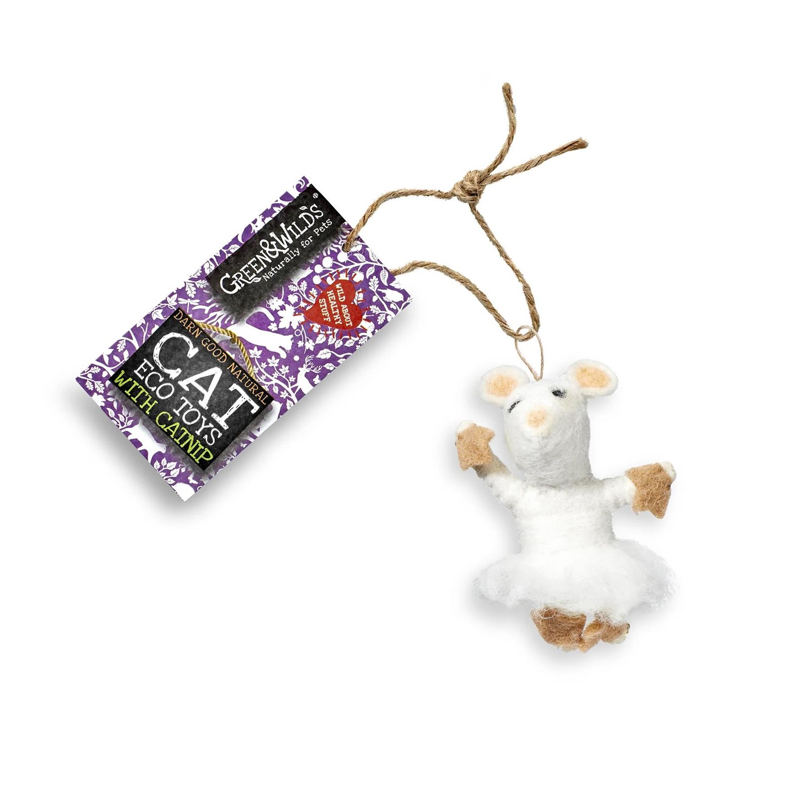 Green & Wilds Eco-Friendly Natalia Mouse Catnip Cat Toy - Gift for Cat Lovers