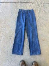 Vintage 70s Unbranded Wide Leg Flare Hippie Women  s Jeans Size 10 26 X 28