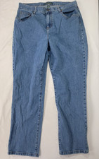 LRL Ralph Lauren Jeans Co Blue Denim Women's Vintage Pants Green Label Sz 14W 14