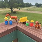 Vintage Fisher Price Little People Farm Family Figures Horse Puppy Lot Of 7