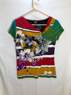 Desigual Atypical Chula life t-shirt Top Cap Sleeve S
