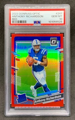 2023 Donruss Optic ANTHONY RICHARDSON Red Prizm Rookie SP /99 Gem Mint PSA 10