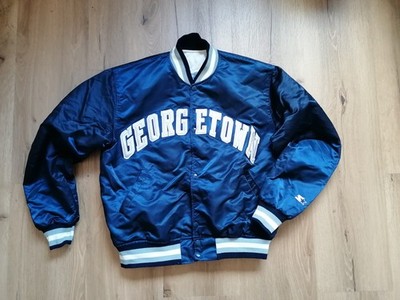 Vintage 80s 90s STARTER  Georgetown HOYAS Satin Jacke L Iverson Ewing NCAA nba