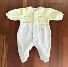 Vtg Carter's Bue Green Fleece Giraffe MOMMY'S LITTLE STAR Footed Sleeper Sz 3M