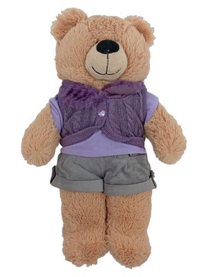 Build-A-Bear Workshop Kuscheltier Bär Teddybär Braungrau Lila Weste Hose 45 cm
