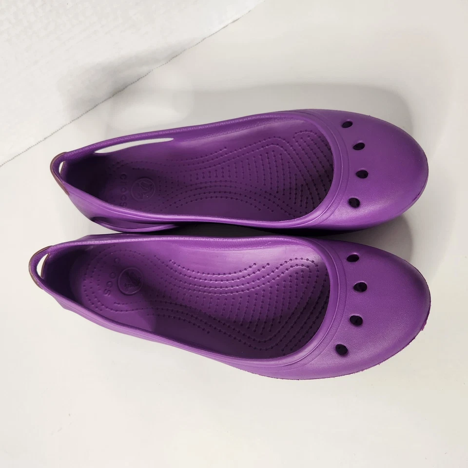 Crocs Kadee балетки комфорт туфли поскользнуться на фиолетовый женский размер 9 - Изображение 2 из 4