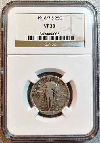 1918/7 S  STANDING LIBERTY QUARTER  NGC VF20