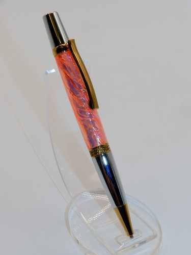 Handmade Ballpoint Pen with Stunning Electric Peach Opal FX. A Great Gift!  #156 - 第 2/19 張圖片