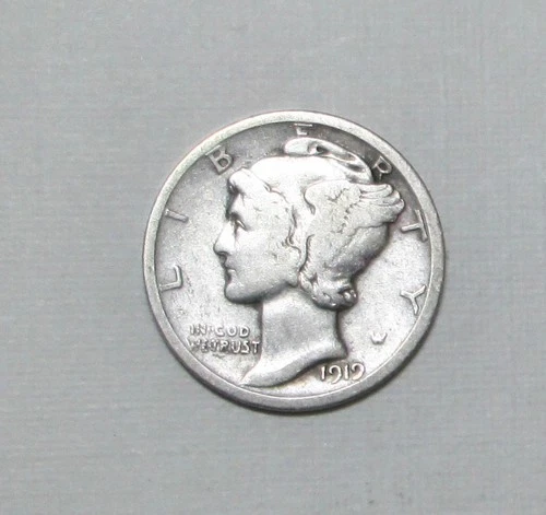 1919 D Mercury Dime with Solid Very Good Detail