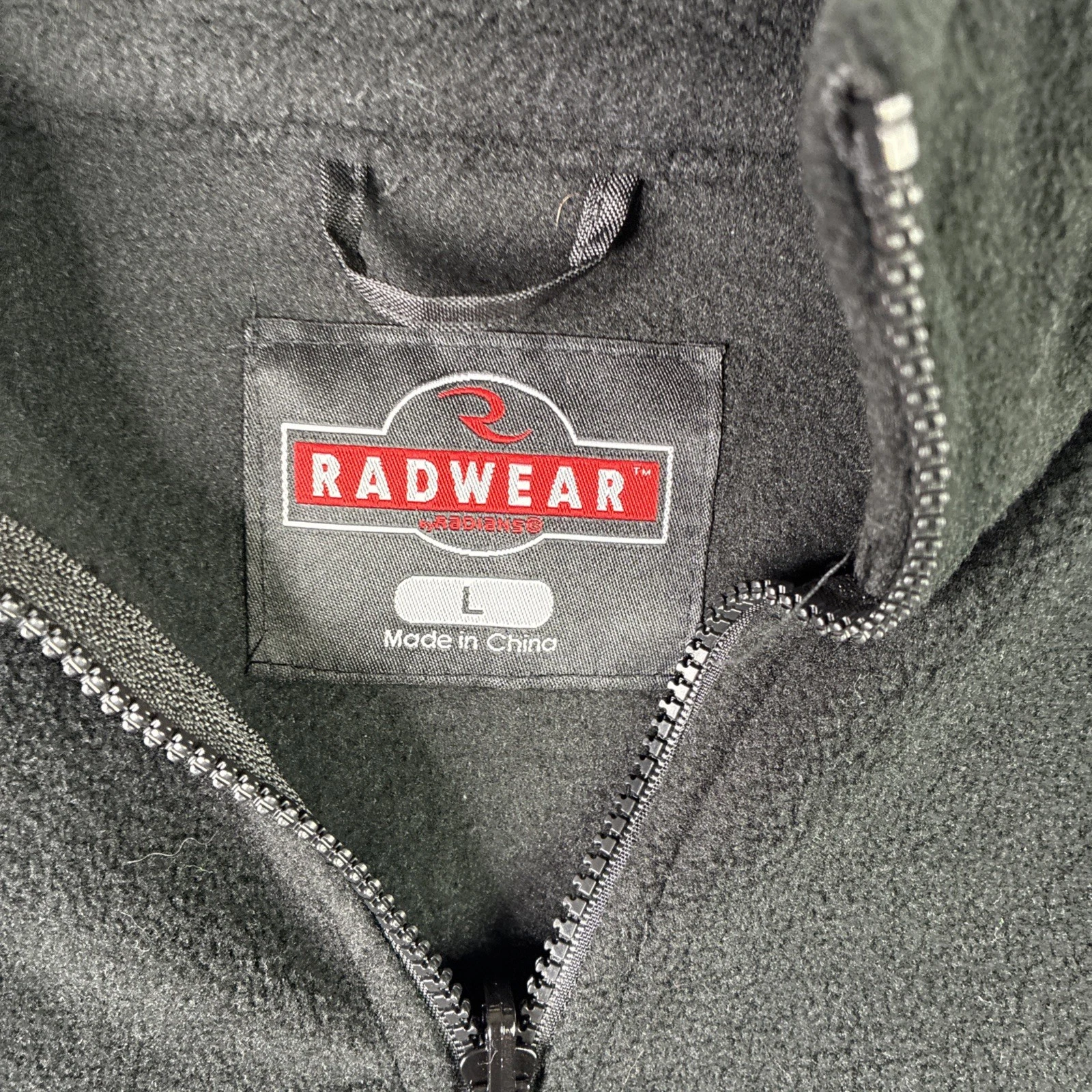 Radwear Radians Fleece Jacket Mens Large Black Full Zip Workwear Outdoor - product detail image 6