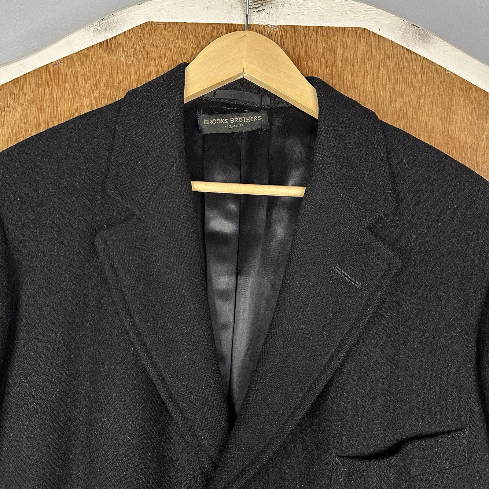 VTG Brooks Brothers Coat Mens 40 Long (Tagged 39) 1950s Overcoat Topcoat Wool - product detail image 1