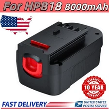 18V for Black and Decker HPB18 18 Volt 8000mAh Battery HPB18-OPE 244760-00A
