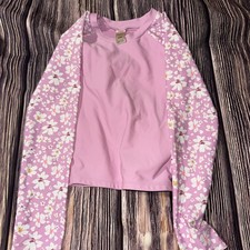 Oshkosh Girls Rash Gaurd Swim Top size 8 Shirt Only pink Floral