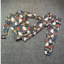 Halloween Ghost Pumpkin Candy Corn Pajama Set Kids 2T Black Fall Long Sleeve