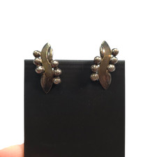 Vintage Amco Texco Sterling 925 Screw Back Earrings Breaded Patina