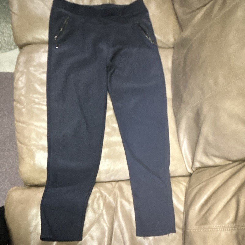 Coco + Carmen Women's Blue Stretch Knit Skinny Pants Zip Pockets Size S