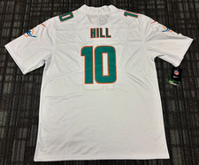 New NWT Miami Dolphins Tyreek Hill #10 White On Field Mens Large White Jersey