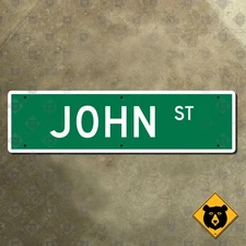 John Street sign Cumberland Rhode Island road highway marker blade 22x6