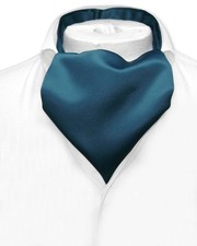 Vesuvio Napoli ASCOT Solid BLUE SAPPHIRE Color Cravat Mens Neck Tie