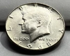 1968-D Kennedy Half Dollar 40% Silver - AU About Uncirculated.