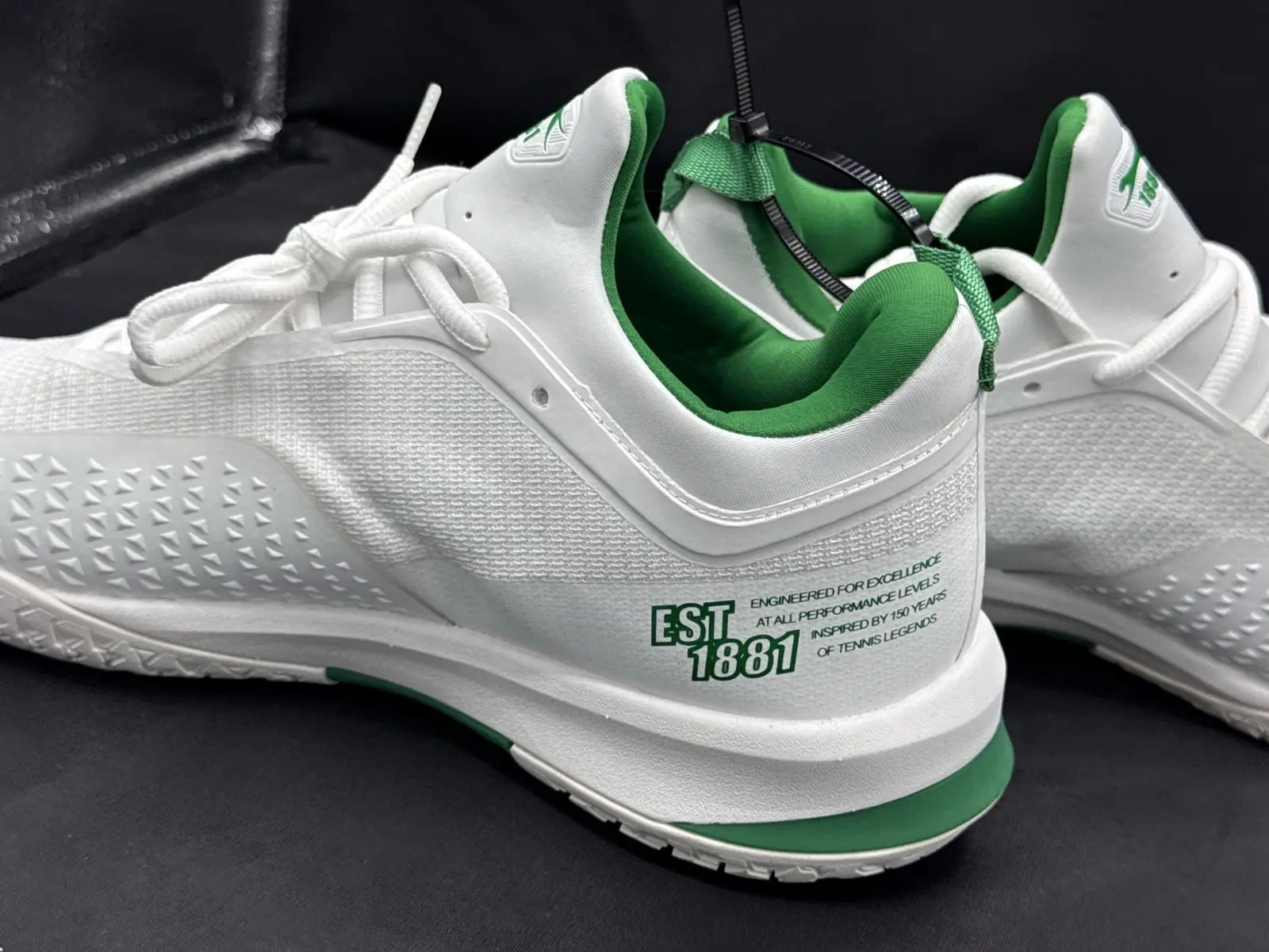 Slazenger 1881 Mens White Green Trainers Mesh Lace Up Sports Gym Shoes Size 8 UK image 5