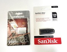 SAMSUNG EVO PLUS 4K MicroSDXC UHS-I CARD ADAPTER SANDISK USB3.0 256GB 128X2 