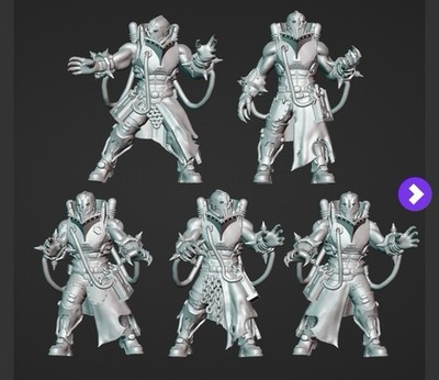 Cyborg Electro Priests Tabletop Miniatures X10 28mm Sci-fi Squad