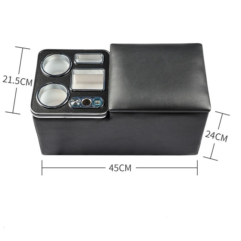 Caja reposabrazos universal para vehículos comerciales Odyssey, Freed, Stepwgn USB + LED Foto 4 de 4