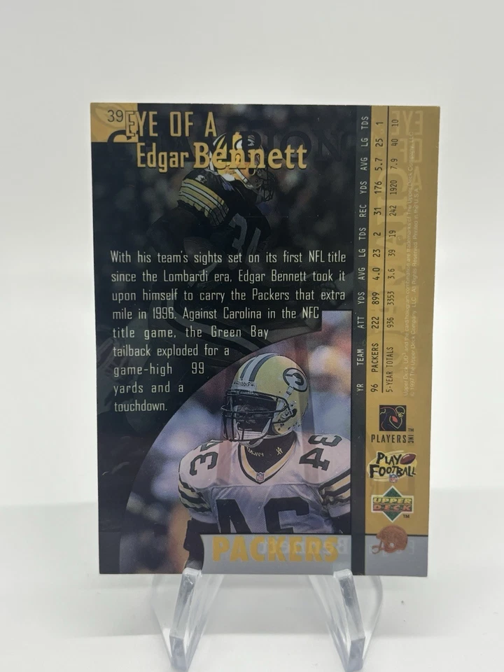 Edgar Bennett 1997 Upper Deck UD3 #39 Green Bay Packers - Image 2 of 2