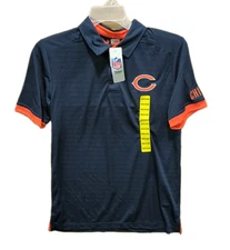 NFL Chicago Bears Polo Shirt Mens Medium Blue Dri-Fit Short Sleeve V6