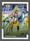 Clay Matthews Green Bay Packers Autograph Signed 2017 Panini Card Hologram COA