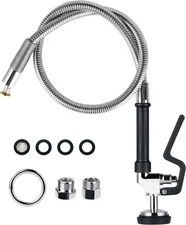 Pre Rinse Hose with Spray Valve 38 inch Flexible Stainless 38'', Black 