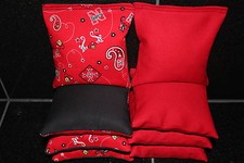 8 CORNHOLE BEANBAGS made w NEBRASKA CORNHUSKERS Fabric ACA Reg Bags