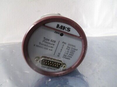 MKS BARATRON 628A11TAE PRESSURE TRANSDUCER, 10 TORR, 15 VDC-500 mA