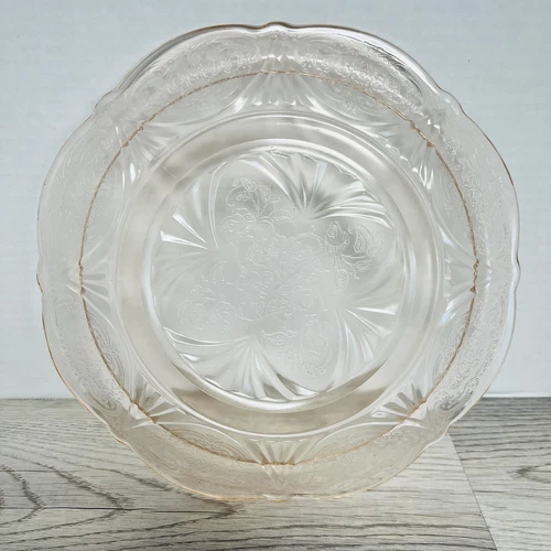 Vintage Hazel Atlas Pink Depression Glass Royal Lace Dinner Plate 10"