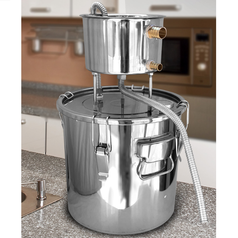 22L Distiller Kit Brew Still Spirits Water Alcohol Steamer for DIY Whisky Brandy-image