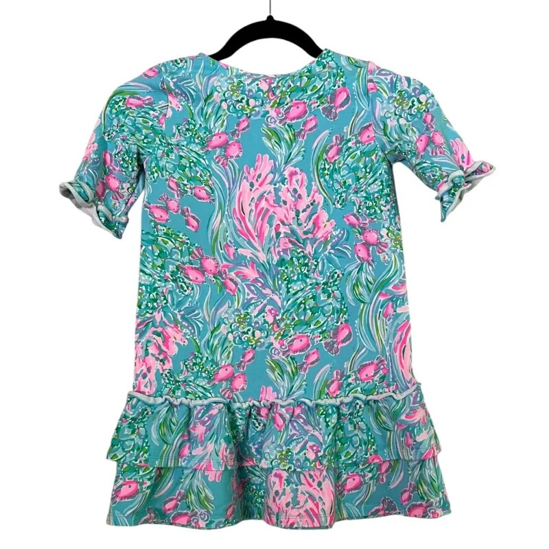 Vestido Lilly Pulitzer Kailyn Azul Amalfi Mejores Deseos niños niñas Mediano 6 7 Rosa Foto 2 de 4