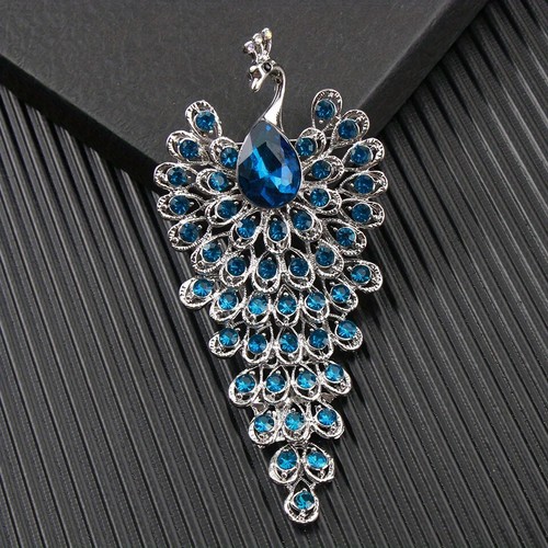 Creative Peacock Animal Brooch for Women Crystal Rhinestone Party Coat Pin - Bild 2 von 6