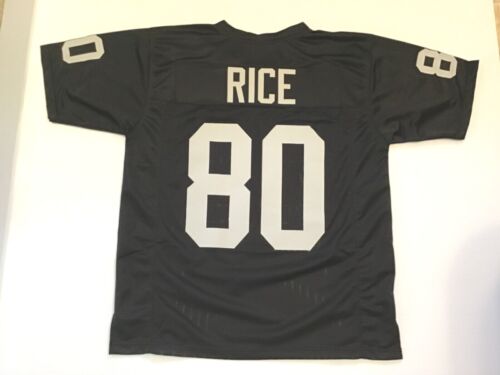 UNSIGNED CUSTOM Sewn Stitched Jerry Rice Black Jersey - M, L, XL, 2XL - Picture 1 of 2