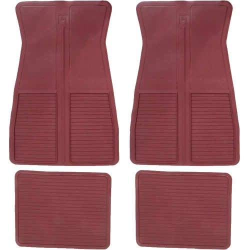 1968-77 GM DARK RED RUBBER FLOOR MATS SET CAMARO CHEVELLE NOVA IMPALA EL CAMINO