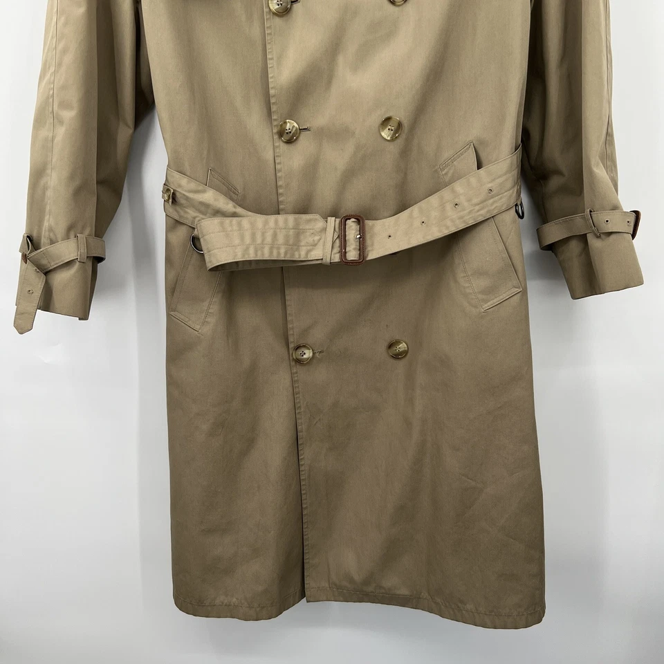 Brooks Brothers Men's 40 Reg Poplin Wool Lined Detective Duster Trench Coat - Image 2 of 4