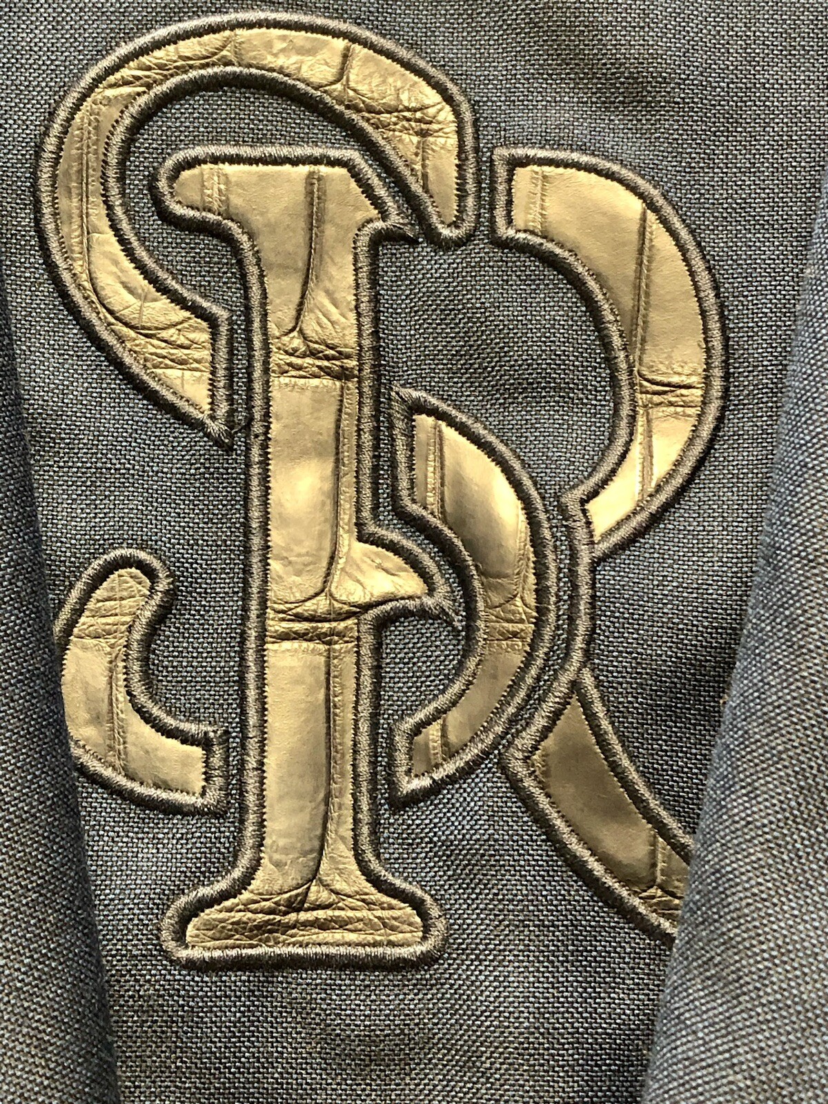 Stefano Ricci Knit Two-button Blue Sport Jacket Leather Trim Logo Size L image 3