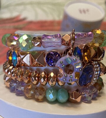 BP 2024 Spring Stacks  A Hole Lotta Love  Doughnut Charm - 4 Bracelet Set  